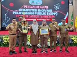 Dinkes Kabupaten Serang Raih Penghargaan Perangkat Daerah Terinovatif KIPP Banten 2024.