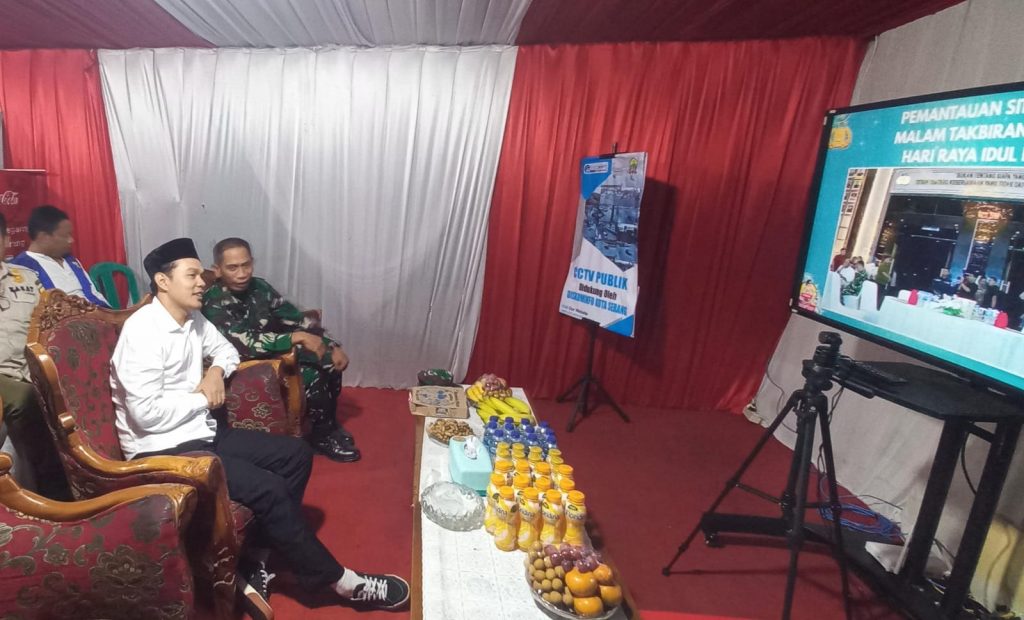 Wawalkot Serang Nur Agis, Ikuti Vicon Pengecekan Situasi Kamtibmas Malam Takbiran dul Fitri 2025.