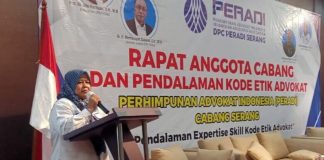 Ketua DPC Peradi Serang Shanty Wildaniyah.