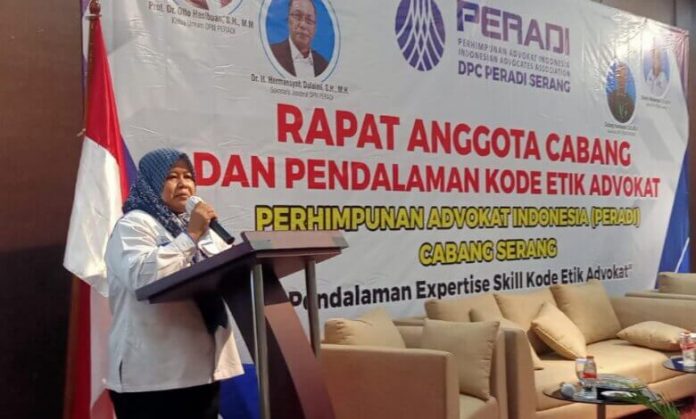 Ketua DPC Peradi Serang Shanty Wildaniyah.