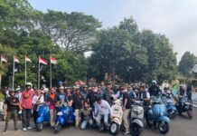 Naik Vespa Bersama SBB, Gubernur Andra Soni Ajak Komunitas Rawat Persatuan dan Promosikan Wisata Banten Kongkow SBB.